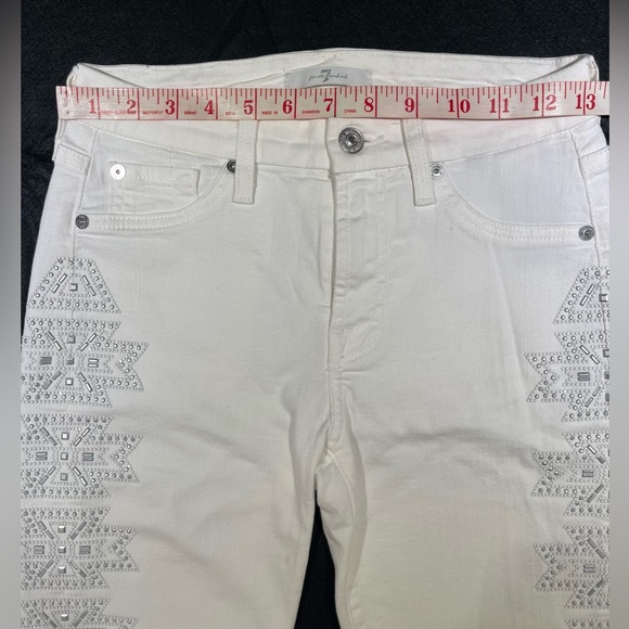 7 For All Mankind Denim - 7 FOR ALL MANKIND Unique White Embellished Jeans, Size 3 or 25(EU)